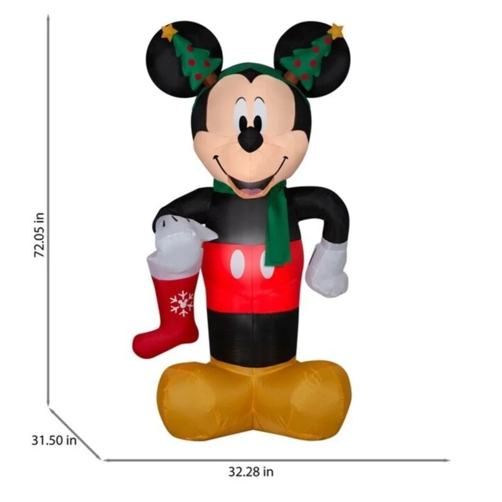 Gemmy Disney Mickey Mouse 6' Light Up Airblown Inflatable, NEW